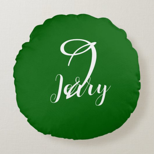 Custom Emerald Green Pillow ラウンドクッション (正面)