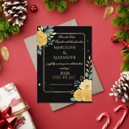 Custom Emerald & Ivory Botanical Invitation アクリル招待状