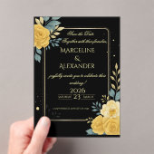 Custom Emerald & Ivory Botanical Invitation アクリル招待状 (インサイチュ (ポータブル))