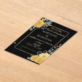 Custom Emerald & Ivory Botanical Invitation アクリル招待状 (レイダウン)