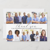 Custom Employee Appreciation 8 Photo Collage サンキューカード (正面)