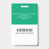 Custom Employee ID Badge バッジ (裏面)