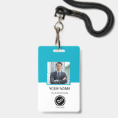 Custom Employee ID Badge バッジ (正面（ネックストラップ付）)