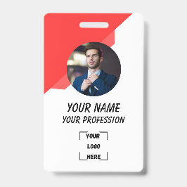 Custom Employee ID Badge with Photo バッジ