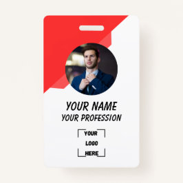 Custom Employee ID Badge with Photo バッジ