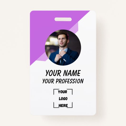 Custom Employee ID Badge with Photo バッジ (正面)