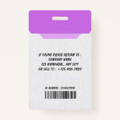 Custom Employee ID Badge with Photo バッジ (裏面)