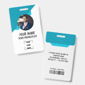 Custom Employee ID Badge with Photo バッジ (正面＆裏面)