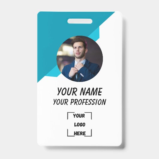 Custom Employee ID Badge with Photo バッジ (正面)