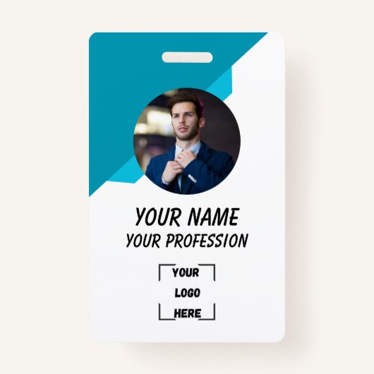 Custom Employee ID Badge with Photo バッジ (正面)