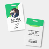 Custom Employee ID Badge with Photo バッジ (Front & Back)