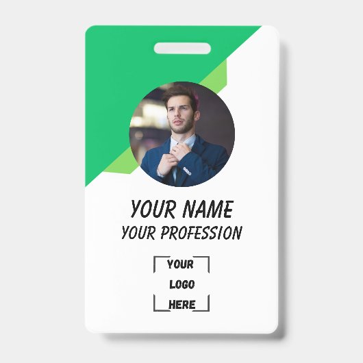 Custom Employee ID Badge with Photo バッジ (Front)