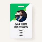 Custom Employee ID Badge with Photo バッジ (正面)