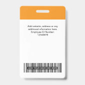 Custom Employee Name Business Logo Qr Code バッジ (裏面)