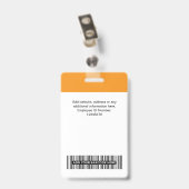 Custom Employee Name Business Logo Qr Code バッジ (裏面 (クリップ付))