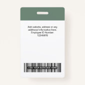 Custom Employee Name Business Logo Qr Code バッジ (裏面)