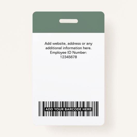 Custom Employee Name Business Logo Qr Code バッジ (裏面)