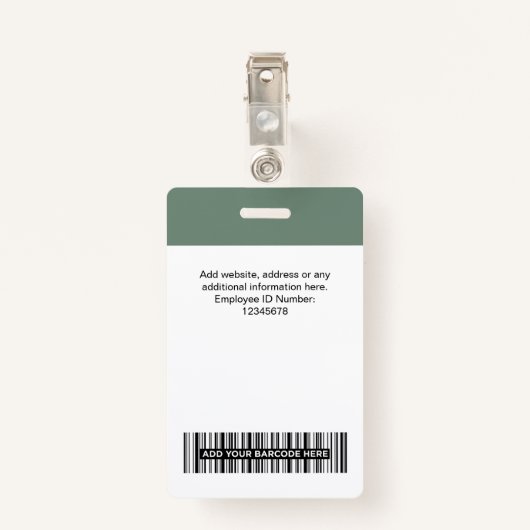 Custom Employee Name Business Logo Qr Code バッジ (裏面クリップ)