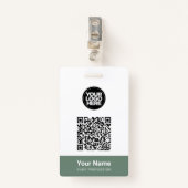 Custom Employee Name Business Logo Qr Code バッジ (正面クリップ)