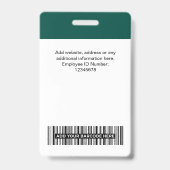 Custom Employee Name Business Logo Qr Code バッジ (裏面)