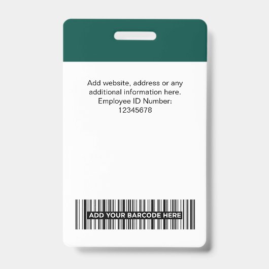 Custom Employee Name Business Logo Qr Code バッジ (裏面)