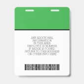 Custom Employee - Photo, Bar Code, Logo, Name バッジ (裏面)
