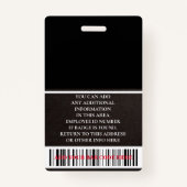 Custom Employee - Photo, Bar Code, Logo, Name Badg バッジ (裏面)