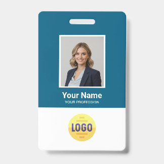 Custom Employee Photo, Bar Code, Logo, Name Badge バッジ