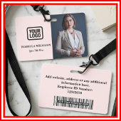 Custom Employee Photo, Bar Code, Logo, Name Badge バッジ