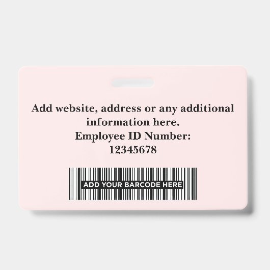 Custom Employee Photo, Bar Code, Logo, Name Badge バッジ (裏面)