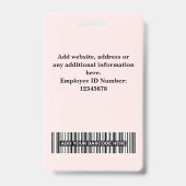 Custom Employee Photo, Barcode, Logo, Name Badge バッジ (裏面)