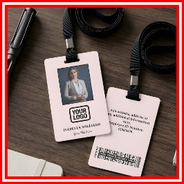 Custom Employee Photo, Barcode, Logo, Name Badge バッジ