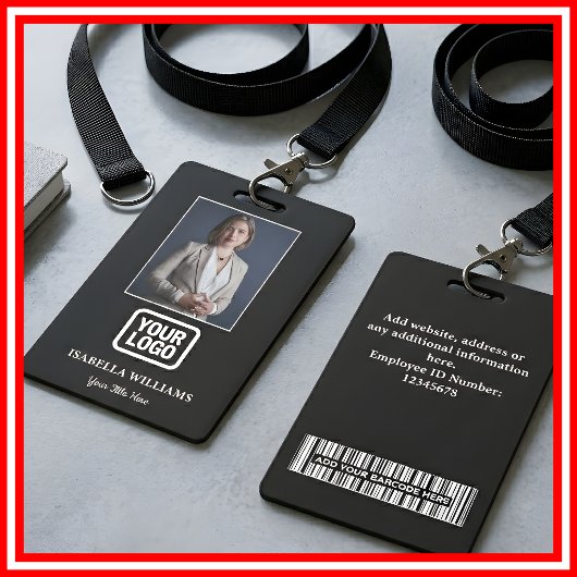 Custom Employee Photo, Barcode, Logo, Name Badge バッジ