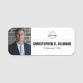 Custom Employee photo Business logo magnetic  名札 (正面)