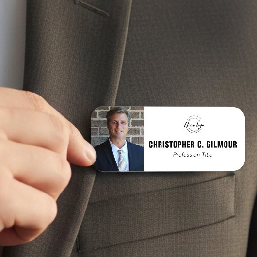 Custom Employee photo Business logo magnetic  名札