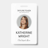 Custom Employee Photo ID Name バッジ (正面)