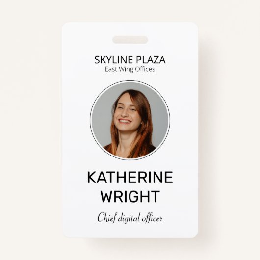 Custom Employee Photo ID Name バッジ (正面)