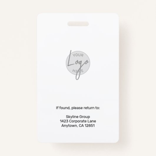 Custom Employee Photo ID Name バッジ (裏面)