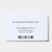Custom Employee Photo Logo Bar Code Name Badge ID バッジ (裏面)