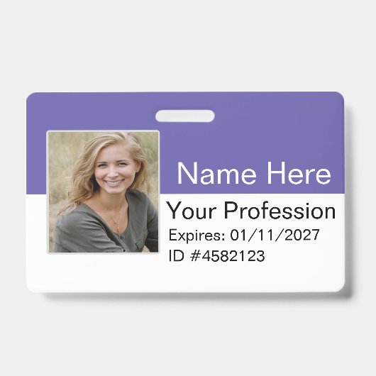 Custom Employee Photo Logo Bar Code Name Badge ID バッジ (正面)
