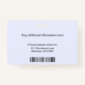 Custom Employee Photo Logo Bar Code Name Badge ID バッジ (裏面)