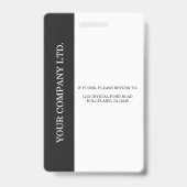 Custom Employee Photo, Logo, Name, Black   バッジ (裏面)