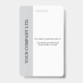 Custom Employee Photo, Logo, Name ,Light Grey  バッジ (裏面)