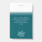 Custom Employee, Photo, Name, Title, Logo, Barcode バッジ (裏面)