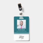 Custom Employee, Photo, Name, Title, Logo, Barcode バッジ (正面 （クリップ付）)