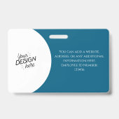 Custom Employee, Photo, Name, Title, Logo, Barcode バッジ (裏面)