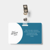 Custom Employee, Photo, Name, Title, Logo, Barcode バッジ (裏面 （クリップ付）)