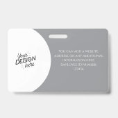 Custom Employee, Photo, Name, Title, Logo, Barcode バッジ (裏面)