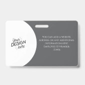 Custom Employee, Photo, Name, Title, Logo, Barcode バッジ (裏面)