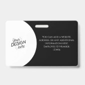 Custom Employee, Photo, Name, Title, Logo, Barcode バッジ (裏面)